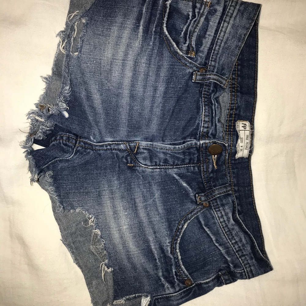 Free people dark denim shorts